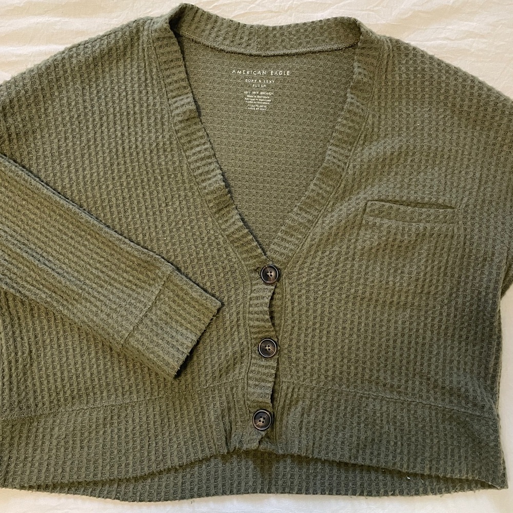 American Eagle Outfitters Olive Green Women's Sweater